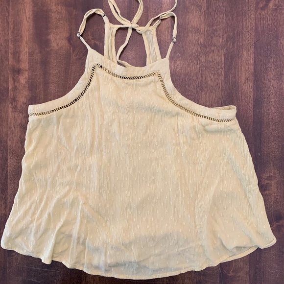Hollister Yellow Layered Adjustable Spaghetti Strap Blouse Small - Picture 1 of 6